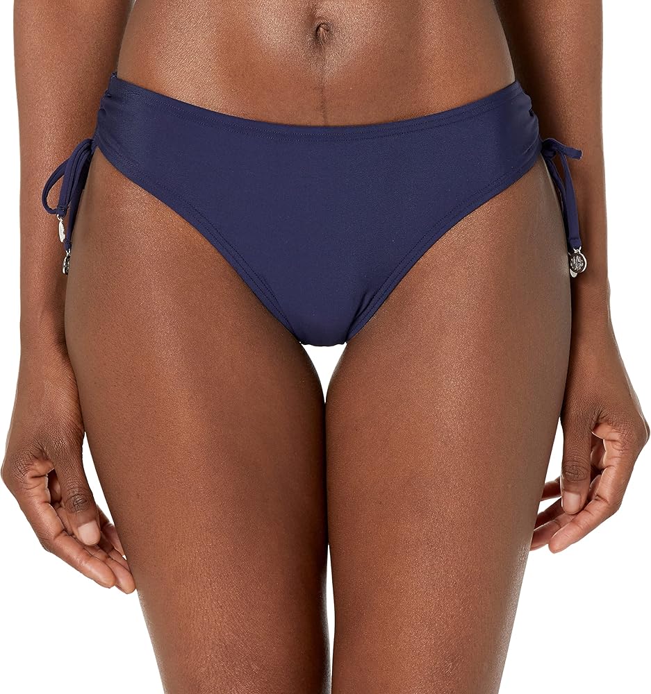 DKNY Women's Standard Low Waisted Full Coverage Bikini Bottom, Navy 2, XS