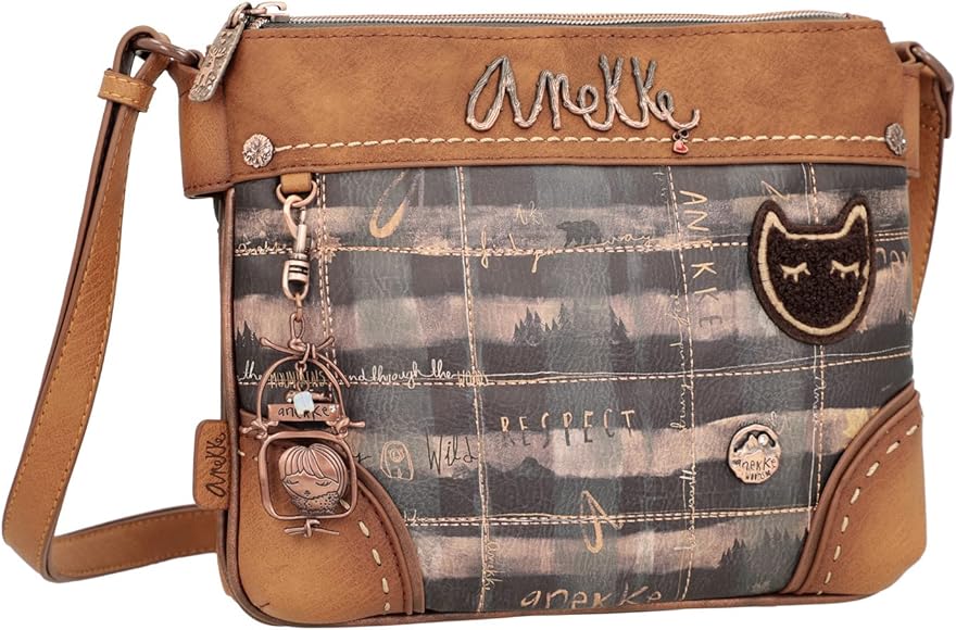 Anekke - Bolso de Mujer - Bandolera Mediana - Bolsa de Hombro Polipiel con 1 Asa - Cierre de Cremallera - Maleta de Mano - Colección The Forest - Accesorios y Complementos Mujer - 26 x 21 x 5 cm