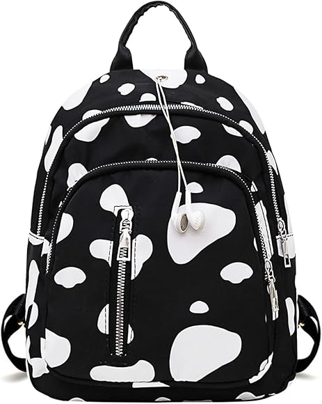 Mochila de Mujer Pequeña Casual Bolso Antirrobo, Bolsa Tela Oxford Mochilas Nylon Cuero Bag Bandolera Portátiles Messenger, Bolsos Mujeres Negra Impermeable para Diario Viaje Gimnasio Trabajo Deporte