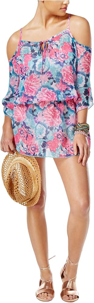 Floral-Print Cold-Shoulder Cover-Up