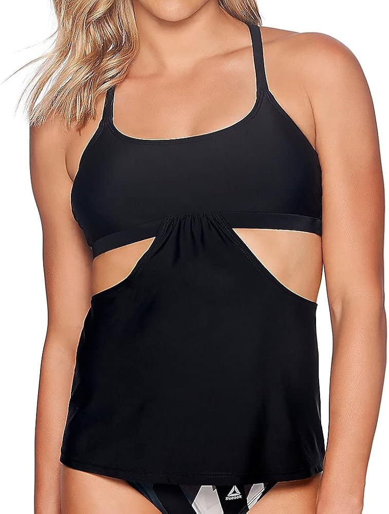 Reebok Lifestyle Women's Swimwear Strappy Tankini Bathing Suit Top