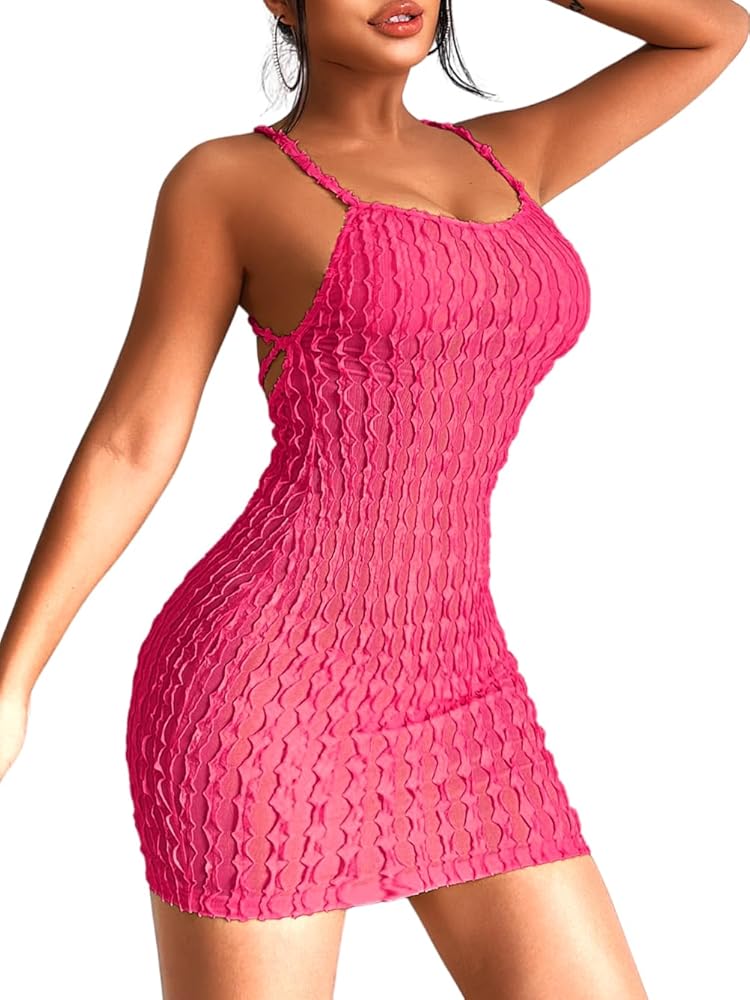 Kaei&Shi Swimsuit Cover Up 2024 for Women Sexy Sun Beach Pool Crochet Coverups Beachy Miami Vegas Summer Bodycon Sundresses