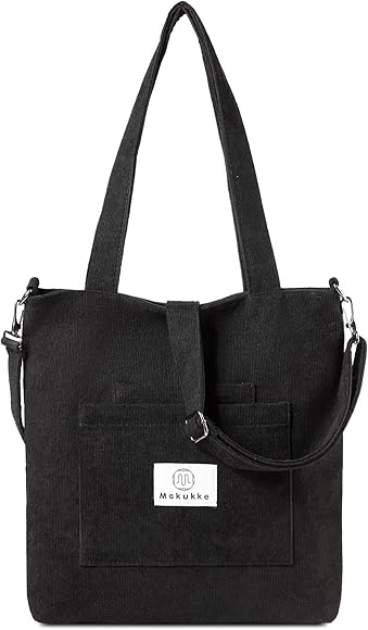 Makukke Bolso de Hombro para Mujer - Bolso de Pana de 2 Piezas Bolso de Hombro para Mujer Bolso con asa para Mujer para Viajes Diarios, de Oficina, Escolares y de Compras