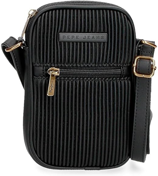 Pepe Jeans Aurora Bandolera Portamóvil Negro 11x17,5x2,5 cms Piel sintética