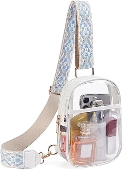 YingStar Bolso Pecho Hombre Mujer Bolso Transparente Mochila Bandolera Bolso Cruzado Mochilas Pequeñas Bandolera Mochila Cruzada Sling Bag Bolsa Playa Movil Bolso Pequeño Para Estadio Concierto