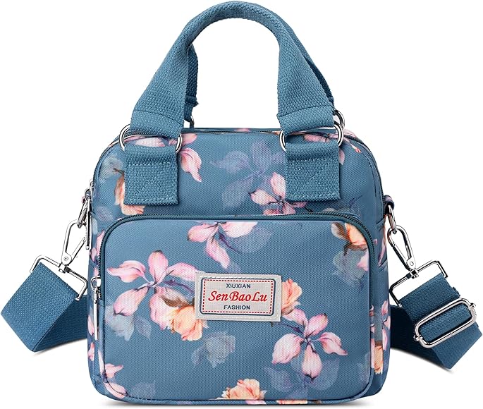 FORRICA Bolsos Mujer Bolsa Bandolera con Impresión de Moda Bolsas de Hombro Damas Bolso Shopper Impermeable Bolsos de Mano para Mujer Multibolsillos Flor H