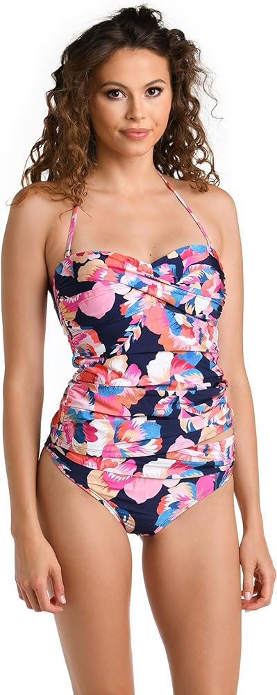 La Blanca Women's Midi Dress Swimsuit Cover Up, Indigo//Denim Bouquet, X-Large