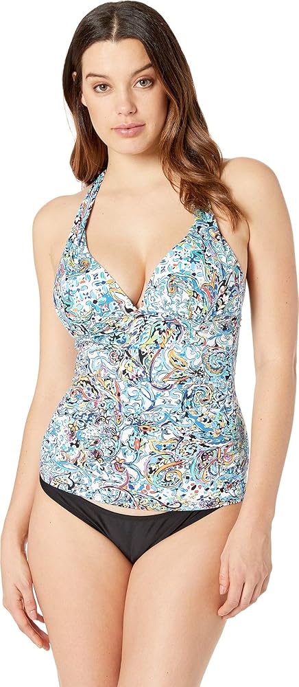 LAUREN RALPH LAUREN Mystic Paisley Tankini Top Blue 6