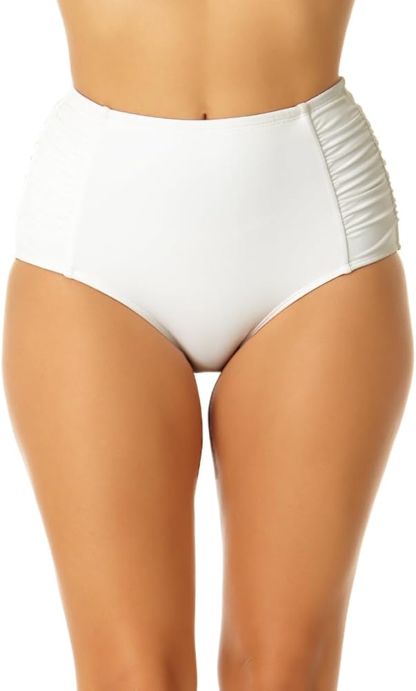 Anne Cole Women's Standard Side Shirred High Waist Tummy Control Bottom