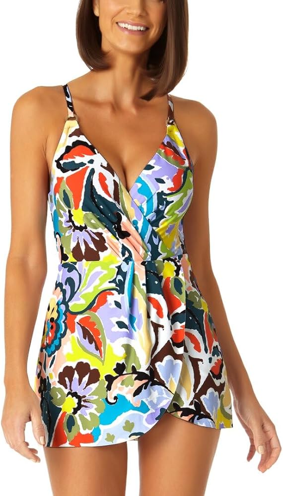 Anne Cole Surplice Maillot Swim Dress