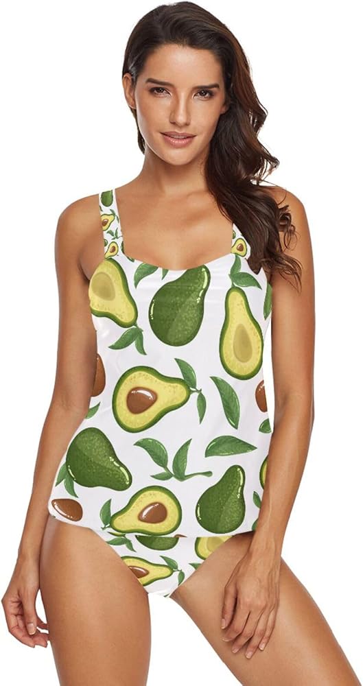 Avocado 2 Piece Women Tankini Swimsuit Tummy Control Sport Bathing Suit with Bikini Bottom