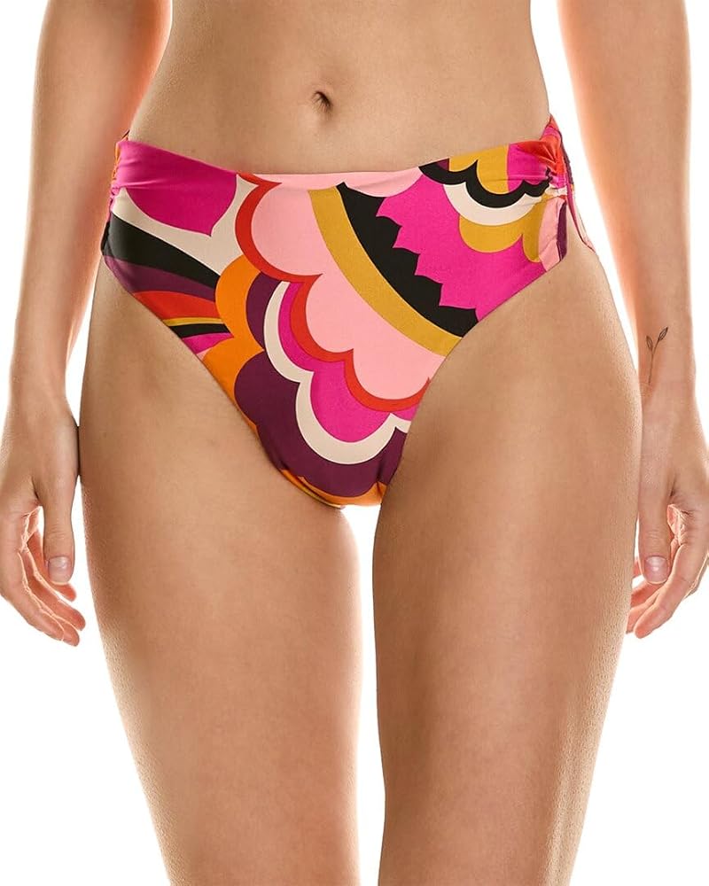 Trina Turk Women's Standard Fan Faire Hi-waist Bikini Bottoms-Cheeky Coverage, Swimwear Separates