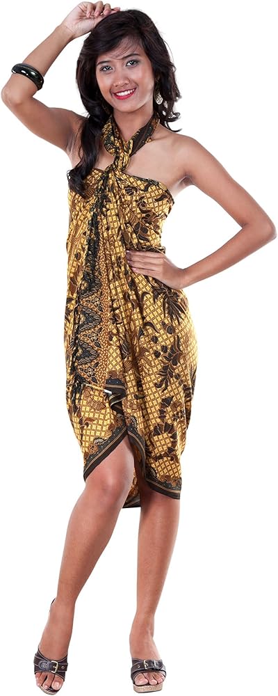 Womens Traditional Batik Motif Swimsuit Cover-Up Pareo