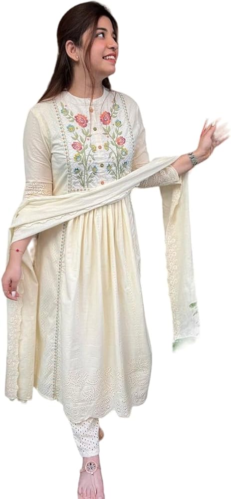 Experience Elegance and Comfort with our Traditional Touch White Rayon Kaftan with Pant having Lahariya Print Border