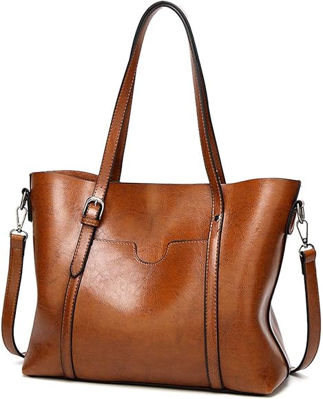 AINUOEY Mujer Bolsos de Mano Casual Bandolera Marca Mediano Totes Antirrobo Hombro Italianos PU Cuero 76612 1 piezas