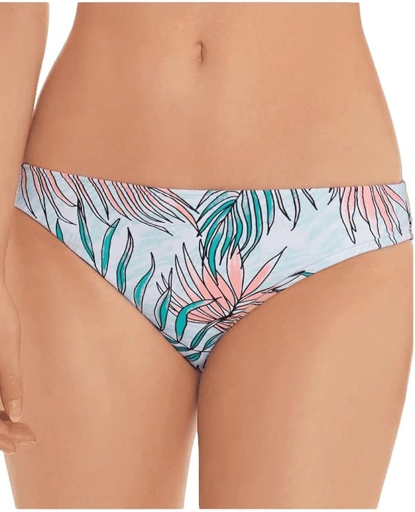 Womens Swim Small Calm Palm Bikini Bottoms Blue S