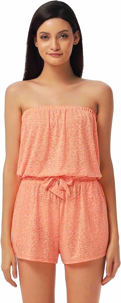 Lucky Brand womens Burnout RomperSwimwear Cover Up