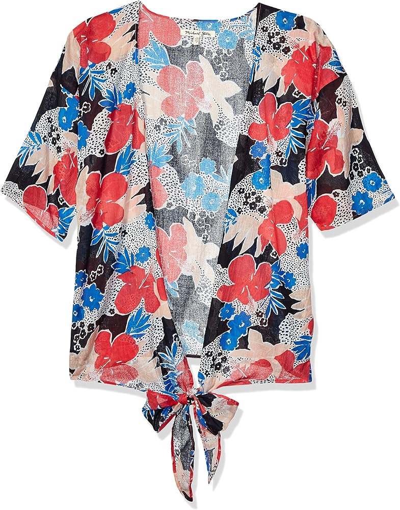 Michael Stars Women's Kiki Ojai Wrap-Front Coverup, Multi Floral, One Size