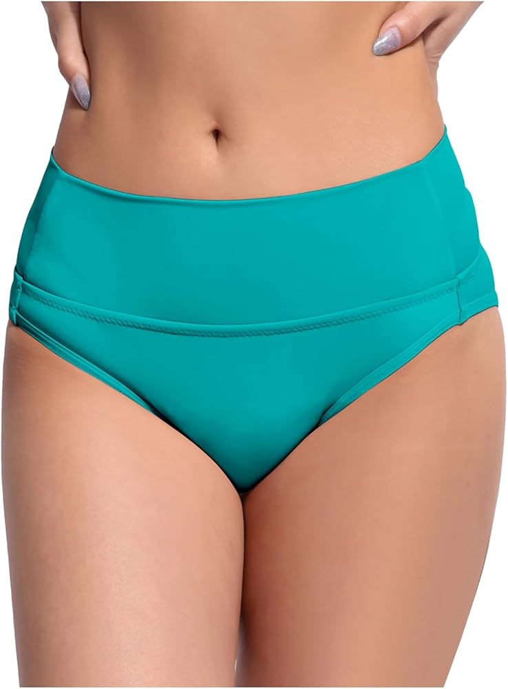 Women High Waisted Bikini Bottoms High Cut Swim Bottom Full Coverage Swimsuit Bottom Sports Yoga Shorts Skirt