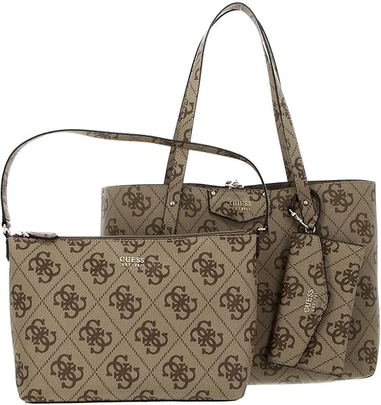 GUESS Eco Brenton Tote Latte Logo