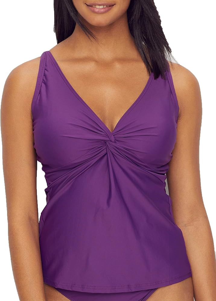 Sunsets Deep Plum Forever Underwire Tankini Top, 32E/30F/28G, Deep Plum