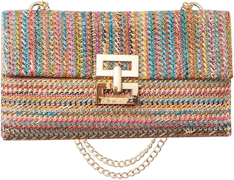 YOUSIS Bolso de mano tejido de paja para mujer, bolso de mano para verano, playa, bolso de mano para boda