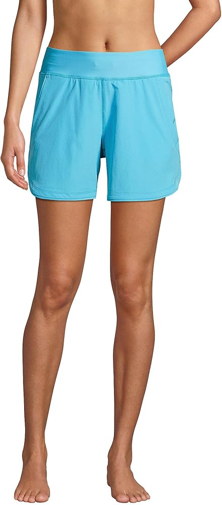 Lands' End Women's Curvy Fit 5" Quick Dry Swim Shorts with Panty