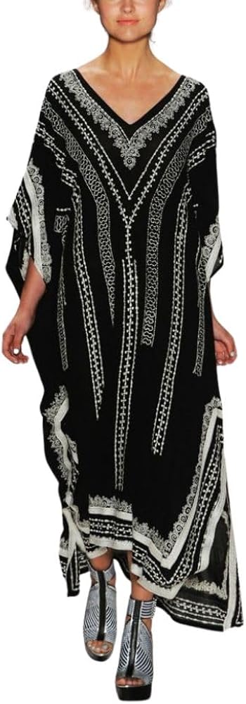 Beach Kaftan Cover up for Women Maxi Long Casual Resort Bathing Suit