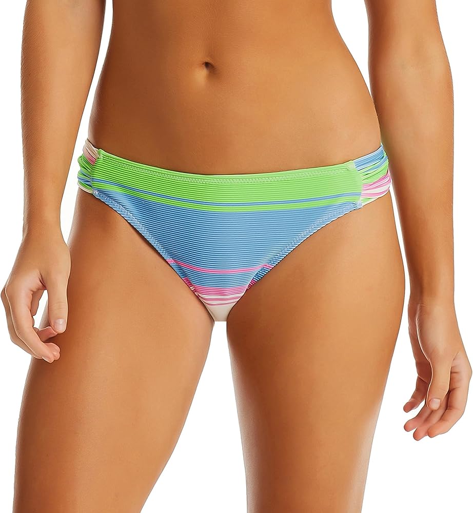 Jessica Simpson Women's Standard Bikini Bottom with Side Shirred HIPS Swimsuit