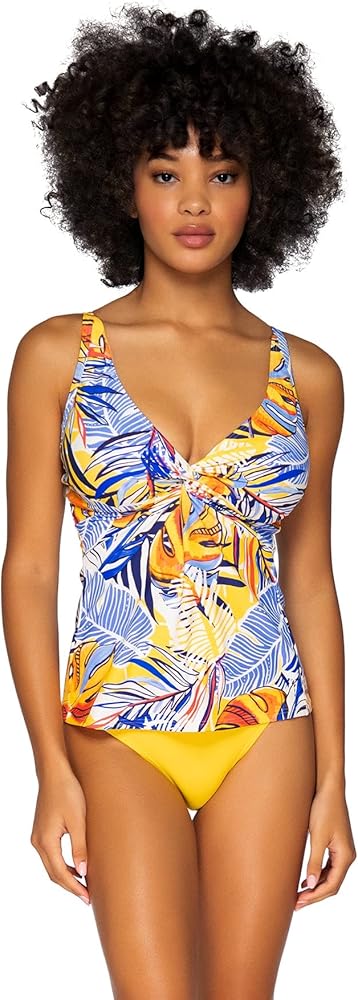 Sunsets Forever Tankini Top, Bahama Breeze, 34E/32F/30G