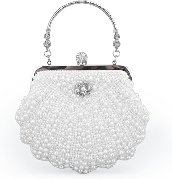 LUI SUI Bolsos de Perlas Femeninas Bolsos de Novia de Cristal Retro Bolsos de Noche para cócteles de Bodas