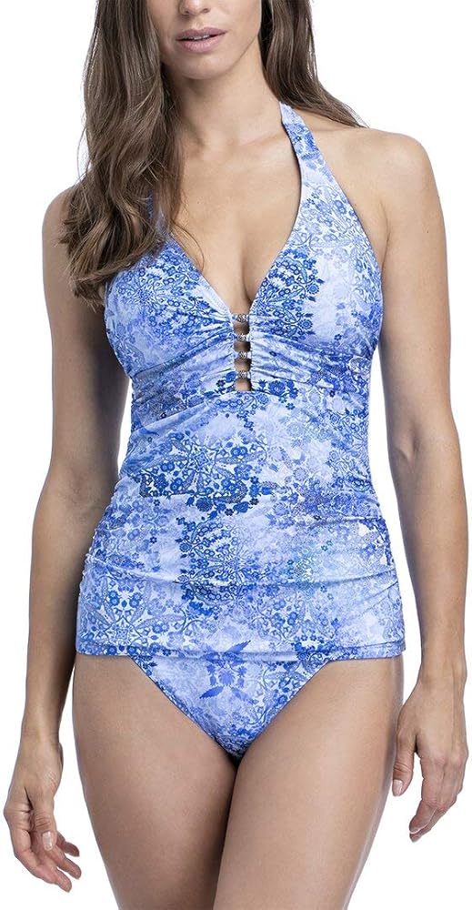 Profile by Gottex Women's Standard Halter V-Neck Tankini Top Swimsuit