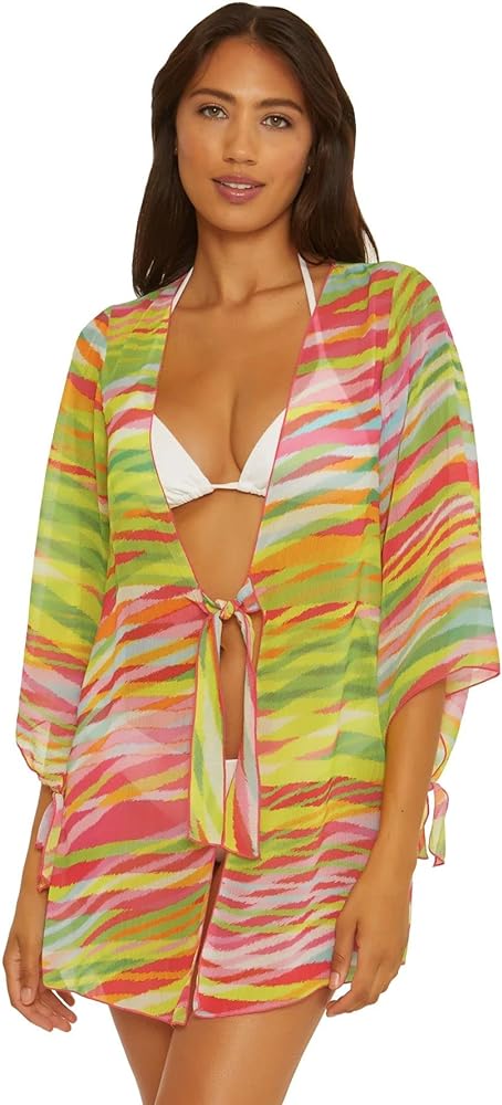 Awaken Sheer Woven Tunic Cover-Up Multi MD/LG