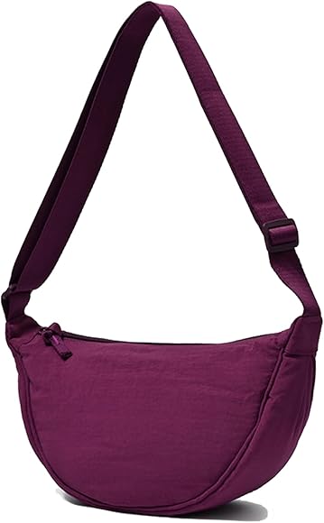 DWDC Bolso bandolera, bolso de hombro para mujer, pequeño, de nailon, media luna, suave, informal, bolso cruzado, bolso de pecho, bolso bandolera