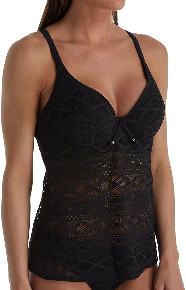 Freya Women's Standard Sundance Underwire Padded Tankini, Black, 30D