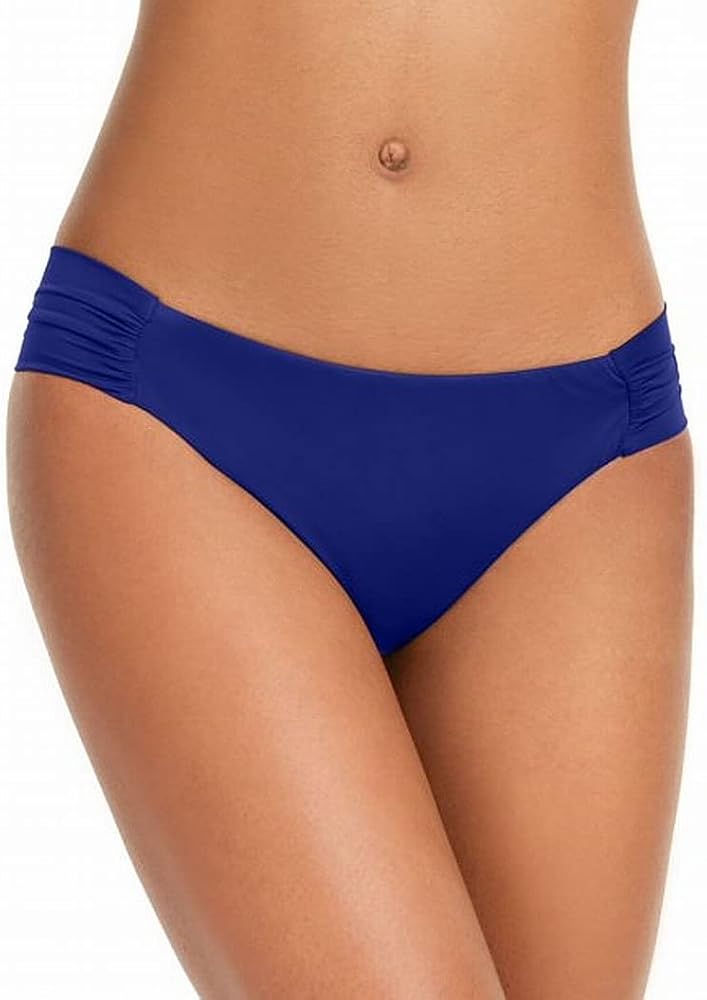 Women's Swimwear Bikini Sunset Solid Side-Shirred Blue XL