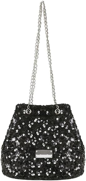 HIOQFR Bolso Clutch Mujer Fiesta Mini Bolso de Mano Boda Elegante Bolsos Ceremonia Bolso de Noche Brillante Bolso de Cubo Bling Bolso con Cadena Pequeña Bolsos Bandolera Bolsas de Hombro Evening Bag