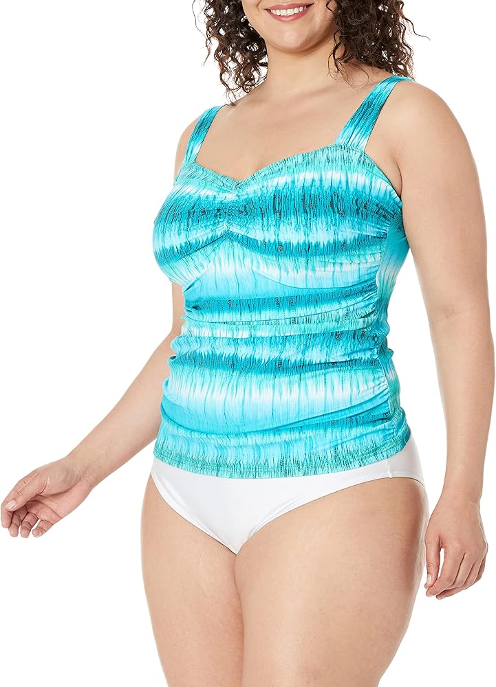 Profile by Gottex Women's Aqua Fresco Full Figure Square Neck Swim Tankini