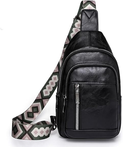 YIMINI Bolso Pecho Mujeres Piel Sintética, Cuero Sintetico Mochila Cruzada Pecho, Pequeña Puerto Crossbody, Cuero Pu Moda Chest Bag para Compras, Viajes, Trabajo, Ciclismo, Correr, Senderismo