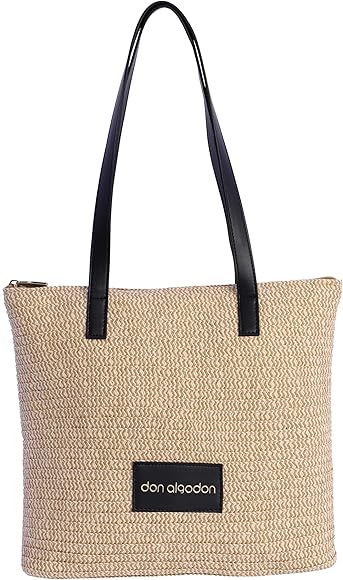 DON ALGODON - Capazo playa - Bolsa playa mujer - Bolso mujer verano - Bolso playa mujer- Bolso rafia mujer con cremallera, Bolso verano mujer hecho a mano, Castelo