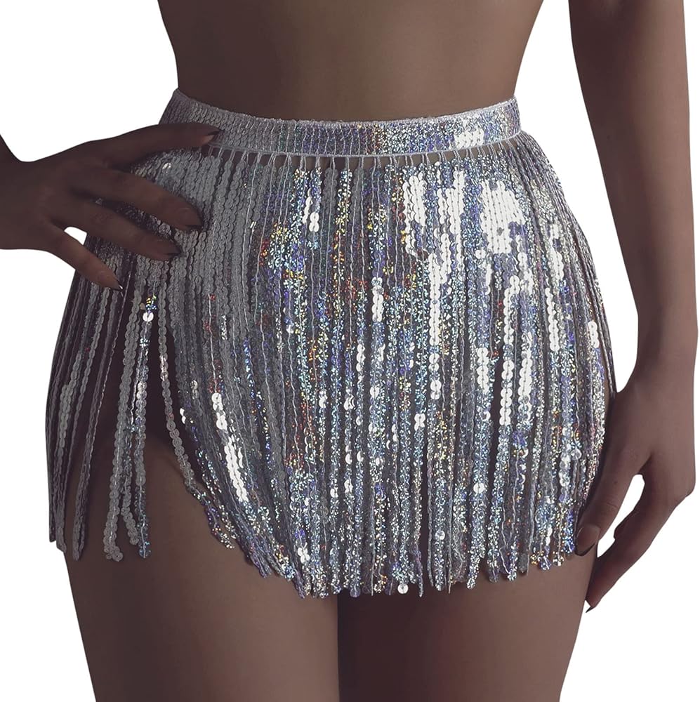 Sequin Swim Skirt for Women Bathing Suit Swimsuit Cover Up Bottoms Coverup Skirt Bikini Tankini Bottom Cover Up