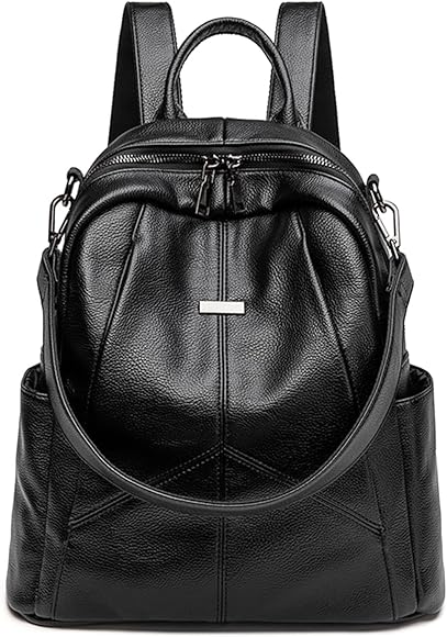 Bolsos Mochila Mujer, Antirrobo Impermeable Cuero Nylon Pequeña Mochilas Negro Bolso Casual para Mujer de Viaje Tela Bolsa, Mujeres Urbanas Compras Mano Bolsas y Juvenil Chica Mini Bag