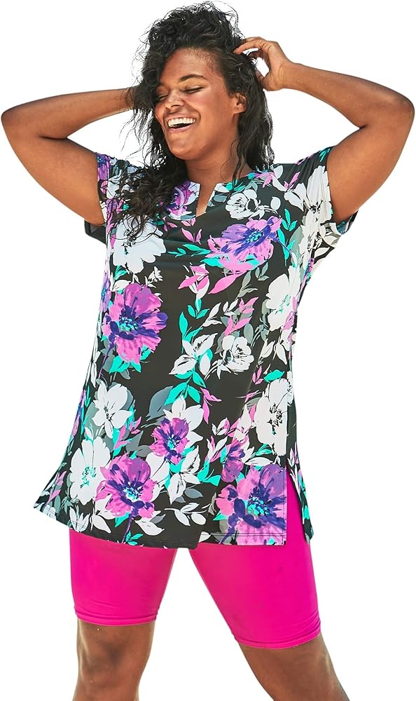 Swimsuits For All Women's Plus Size Chlorine Resistant Swim Tunic