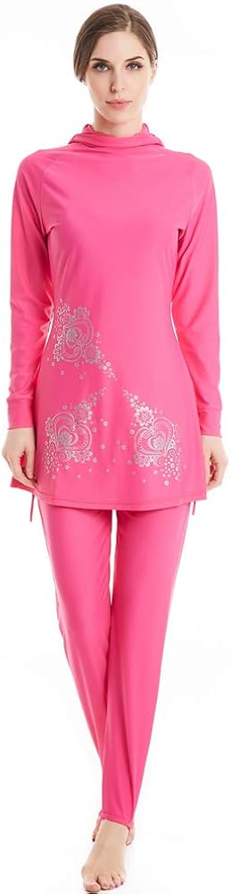 TianMaiGeLun Womens' Modest Muslim Full Cover Burkini Islamic Swimsuits Surfing Suit with Hijab UPF 50+