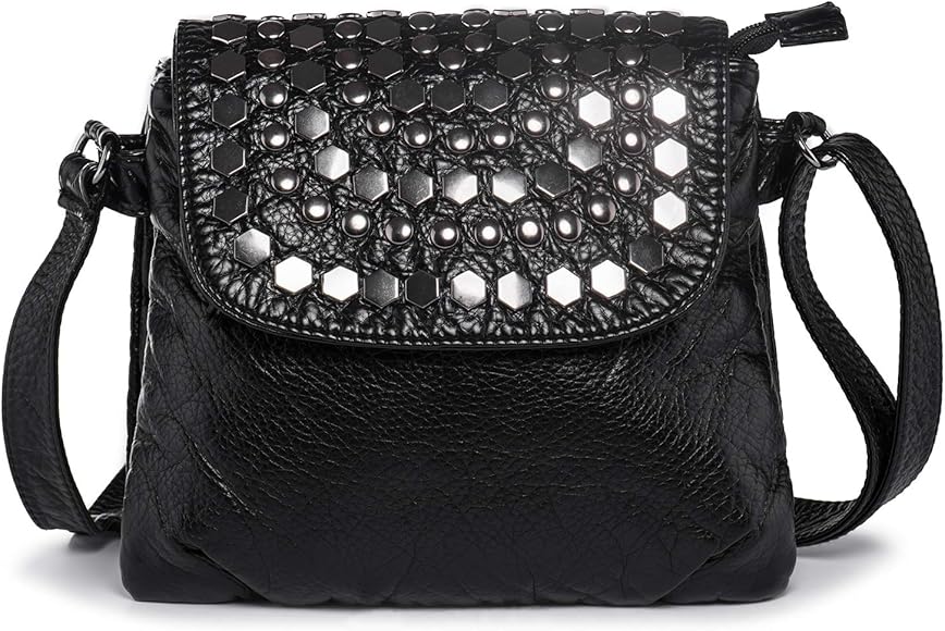 LaRechor Bolsos de Mujer, Bolso Bandolera Pequeña - Bolsos de Hombro Cuero PU - Bolsa para Mujer - Bolso con Remaches - Crossbody Bag