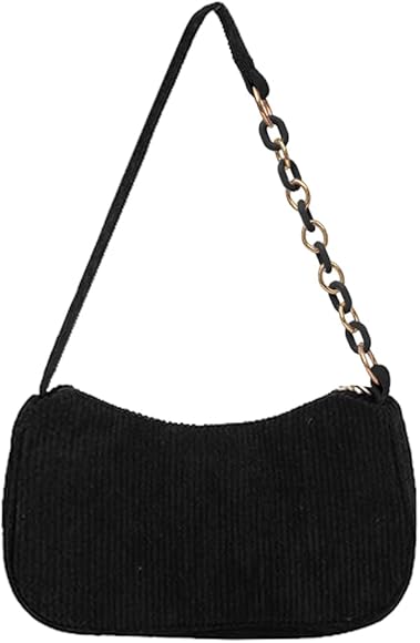 HIOQFR Mini Bolso de Mano Moda Bolso Pequeño Mujer Cadena Pana Bolso Bandolera Aesthetic Casual Bolso de Hombro Elegante Bolso de Axilas Y2K Shoulder Bag Women Small Handbag Bolso Adolescente Niña