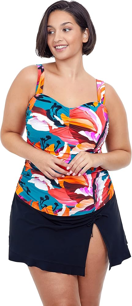 Profile by Gottex Women's Sugar and Spice Full Figure Square Neck Swim Tankini