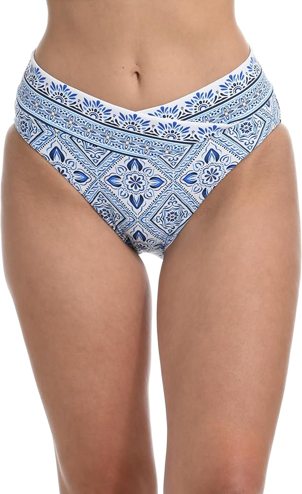 La Blanca womens Cross Over High Waist Swimsuit Bottom