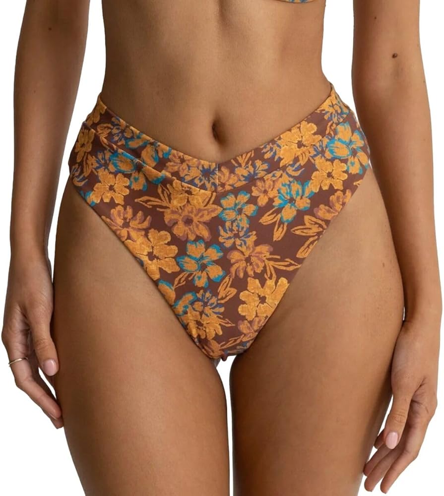 Rhythm, Oasis FLoleral Deep-V Hi Waist Bikini Bottom - Women's