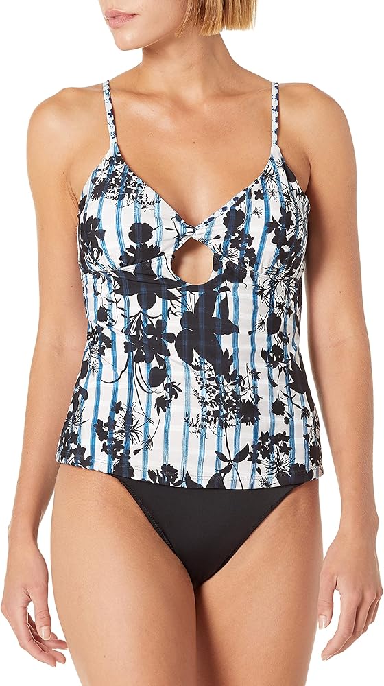 Lucky Brand Women's Standard Keyhole Front Tankini Swimsuit Top